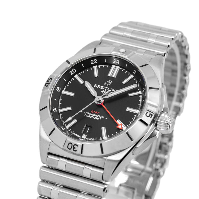  Shop Authentic Breitling Chronomat GMT 40 Automatic Black Dial Silver Steel Strap Watch for Men - A32398101B1A1 - Luxxuri