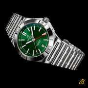  Shop Authentic Breitling Chronomat GMT 40 Green Dial Silver Steel Strap Watch for Men - A32398101L1A1 - Luxxuri