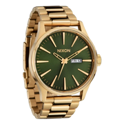Nixon Sentry Green Dial Gold Steel Strap Watch for Men - A356-1919