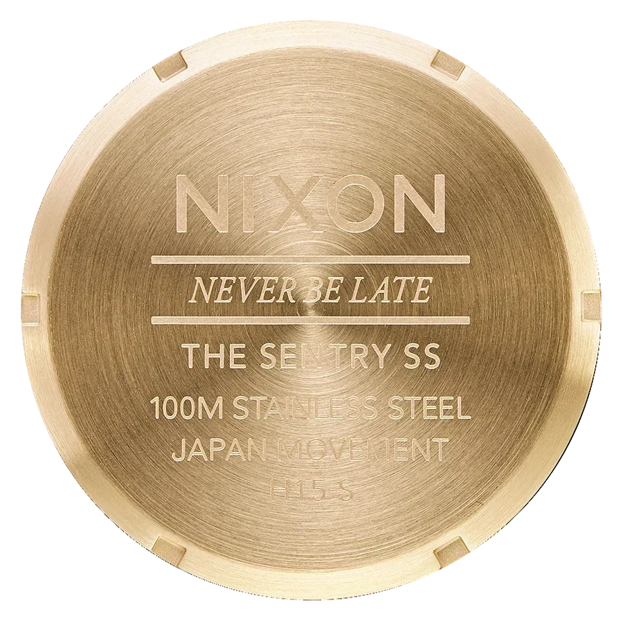 Nixon Sentry Green Dial Gold Steel Strap Watch for Men - A356-1919