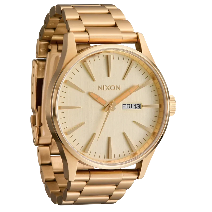 Nixon Sentry Gold Dial Gold Steel Strap Watch for Men - A356-502
