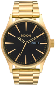 Nixon Sentry Black Dial Gold Steel Strap Watch for Men - A356-510