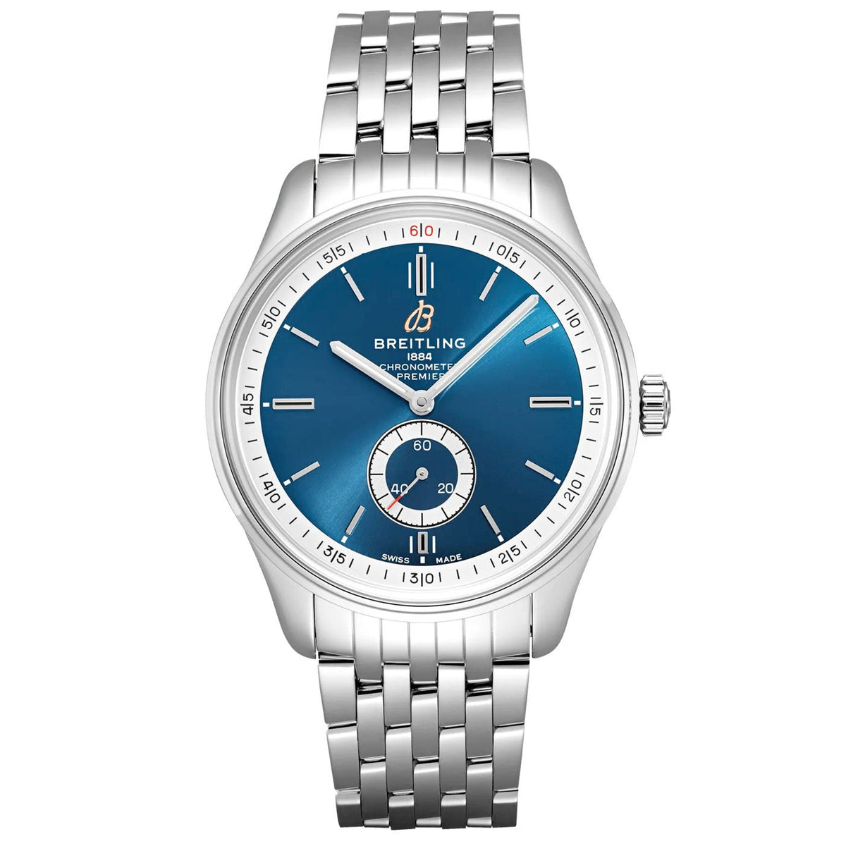  Shop Authentic Breitling Premier Automatic 40mm Blue Dial Silver Steel Strap Watch for Men - A37340351C1A1 - Luxxuri