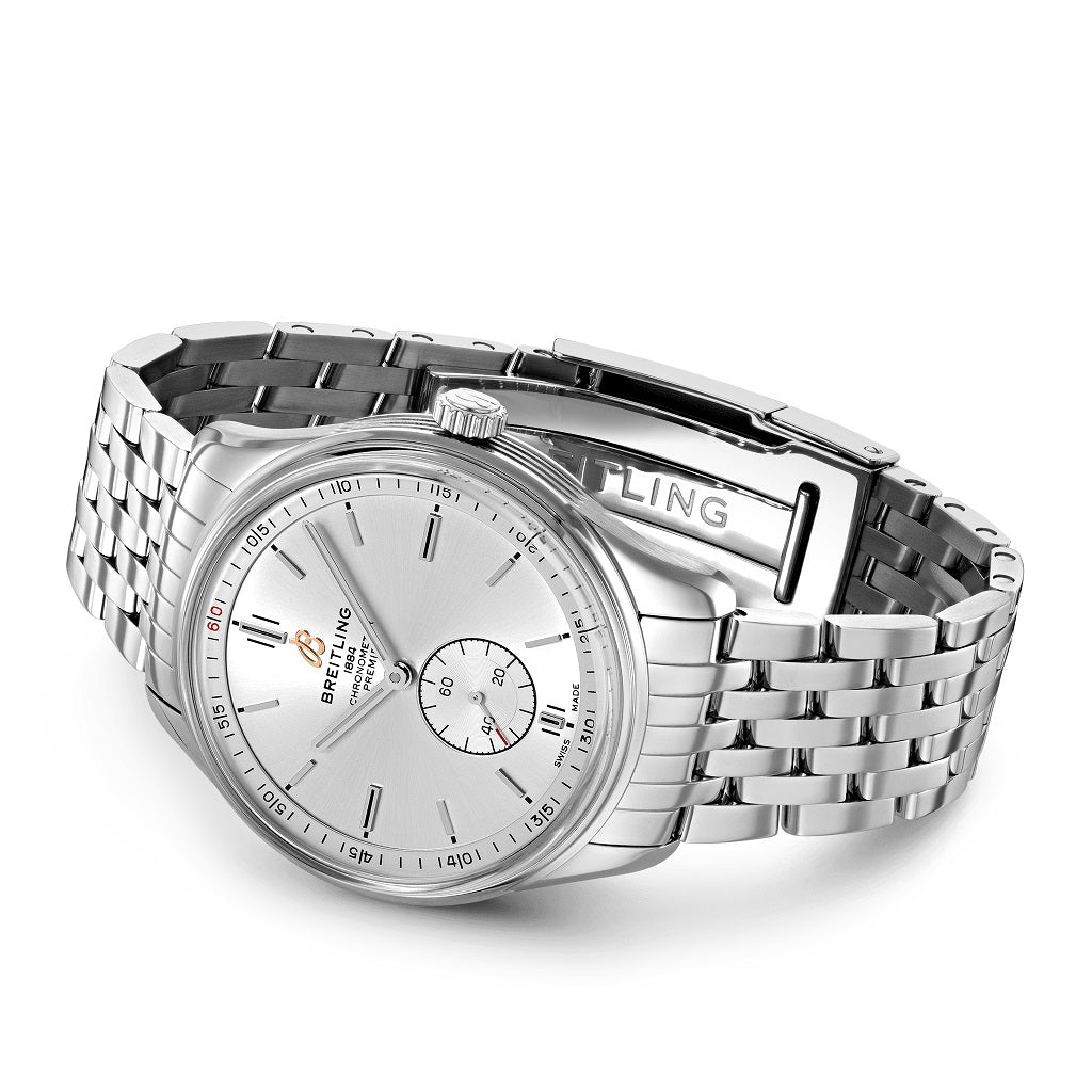  Shop Authentic Breitling Premier Automatic 40mm Stainless Steel Silver Dial Mens Watch - A37340351G1A1 - Luxxuri