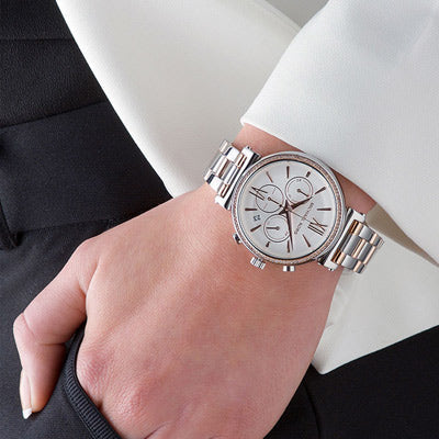  Shop Authentic Michael Kors Sofie Chronograph Quartz White Dial Two Tone Steel Strap Watch For Women - MK6558 - Luxxuri