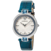 Shop Authentic Versace Olympo Gleam White Dial Green Leather Strap Watch for Women - VAN020016 - Luxxuri