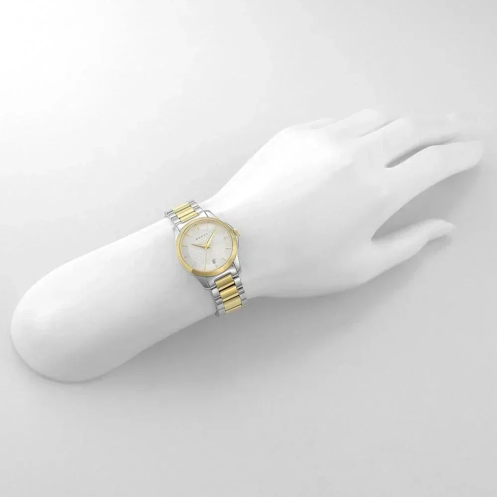  Shop Authentic Gucci G Timeless Silver Dial Two Tone Steel Strap Watch For Women - YA126563 - Luxxuri