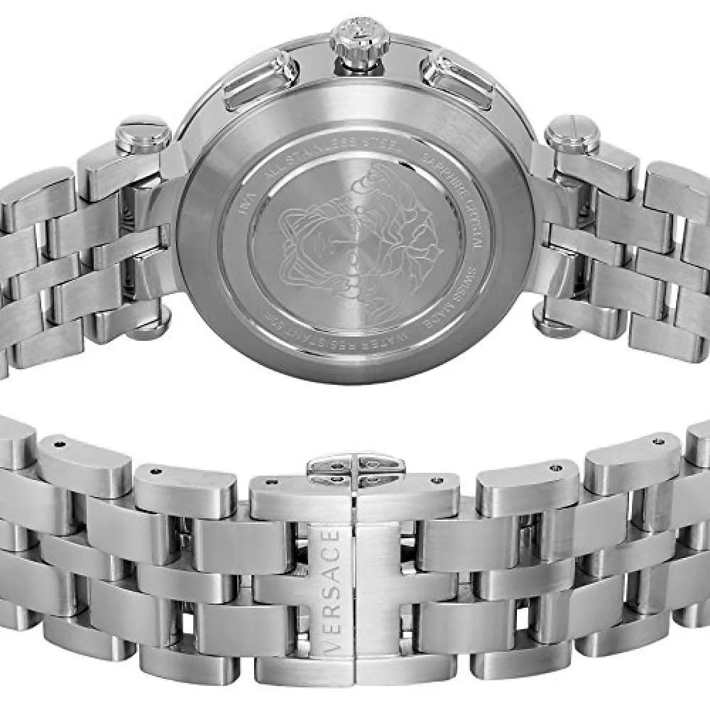  Shop Authentic Versace V-Race Sport Black Dial Silver Steel Strap Watch for Men - VAH010016 - Luxxuri