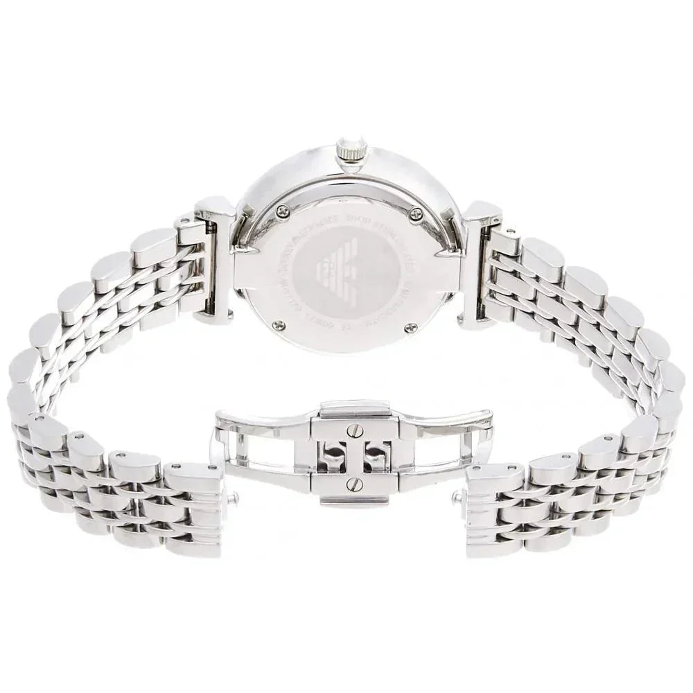  Shop Authentic Emporio Armani Gianni T Bar White Marble Dial Silver Steel Strap Watch For Women - AR11170 - Luxxuri