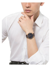  Shop Authentic Tommy Hilfiger Aiden Quartz Blue Dial Brown Leather Strap Watch for Men - 1791308 - Luxxuri