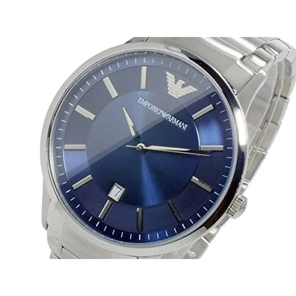  Shop Authentic Emporio Armani Renato Blue Dial Silver Steel Strap Watch For Men - AR2477 - Luxxuri