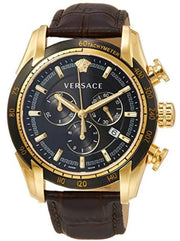  Shop Authentic Versace V-Ray Chronograph Quartz Black Dial Brown Leather Strap Watch For Men - VEDB00318 - Luxxuri