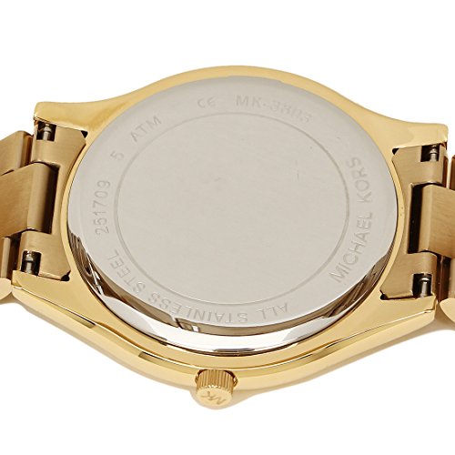 Shop Authentic Michael Kors Slim Runway Black Dial Gold Steel Strap Watch for Women - MK3803 - Luxxuri