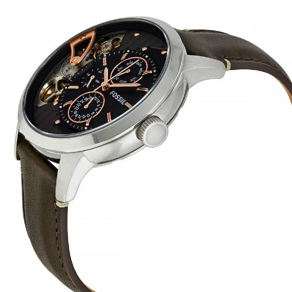  Shop Authentic Fossil Townsman Automatic Black Dial Brown Leather Strap Watch for Men -  ME1163 - Luxxuri