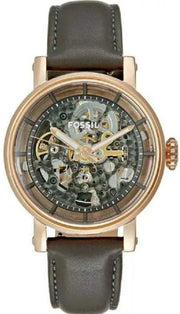  Shop Authentic Fossil Boyfriend Automatic Skeleton Grey Dial Grey Leather Strap Watch for Women - ME3089 - Luxxuri