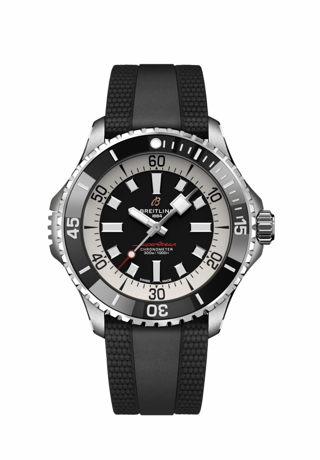  Shop Authentic Breitling Superocean Automatic 46 Black Dial Black Rubber Strap Watch for Men - A17378211B1S1 - Luxxuri