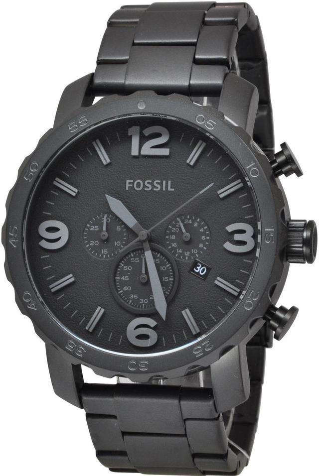  Shop Authentic Fossil Nate Chronograph Black Dial Black Steel Strap Watch for Men - JR1401 - Luxxuri