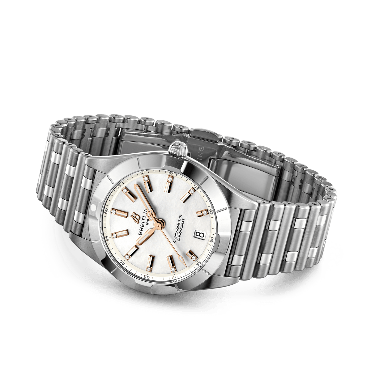  Shop Authentic Breitling Chronomat 32 Mother of Pearl Dial Silver Steel Strap Watch for Women - A77310101A4A1 - Luxxuri