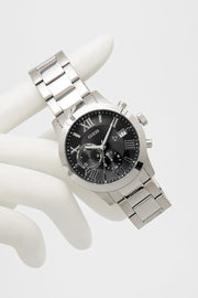  Shop Authentic Guess Atlas Chronograph Black Dial Silver Steel Strap Watch For Men - W0668G3 - Luxxuri