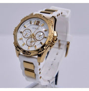  Shop Authentic Guess Intrepid White Dial Two Tone Silicone Strap Watch For Women - W0325L6 - Luxxuri