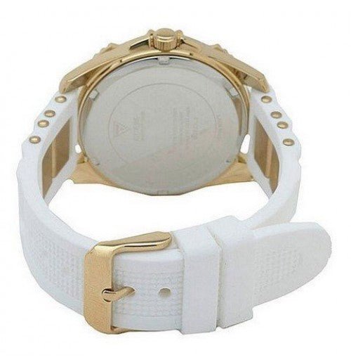  Shop Authentic Guess Intrepid White Dial Two Tone Silicone Strap Watch For Women - W0325L6 - Luxxuri