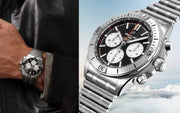  Shop Authentic Breitling Chronomat B01 42mm Black Dial Silver Steel Strap Watch for Men - AB0134101B1A1 - Luxxuri