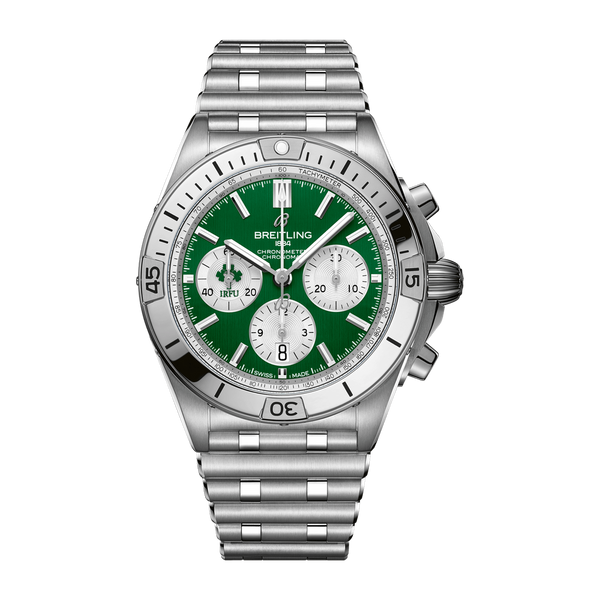  Shop Authentic Breitling Chronomat B01 42 Six Nations Ireland Green Dial Silver Steel Strap Watch for Men - AB0134A91L1A1 - Luxxuri