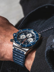 Shop Authentic Breitling Super Chronomat B01 44 Blue Dial Blue Rubber Strap Watch for Men - AB0136161C1S1 - Luxxuri