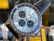  Shop Authentic Breitling Navitimer B01 Chronograph 43 Blue Dial Black Leather Strap Watch for Men - AB0138241C1P1 - Luxxuri