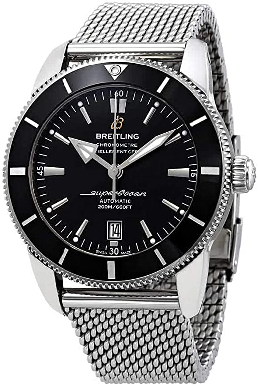  Shop Authentic Breitling Superocean Heritage B20 Automatic 46 Black Dial Silver Mesh Bracelet Watch for Men - AB2020121B1A1 - Luxxuri