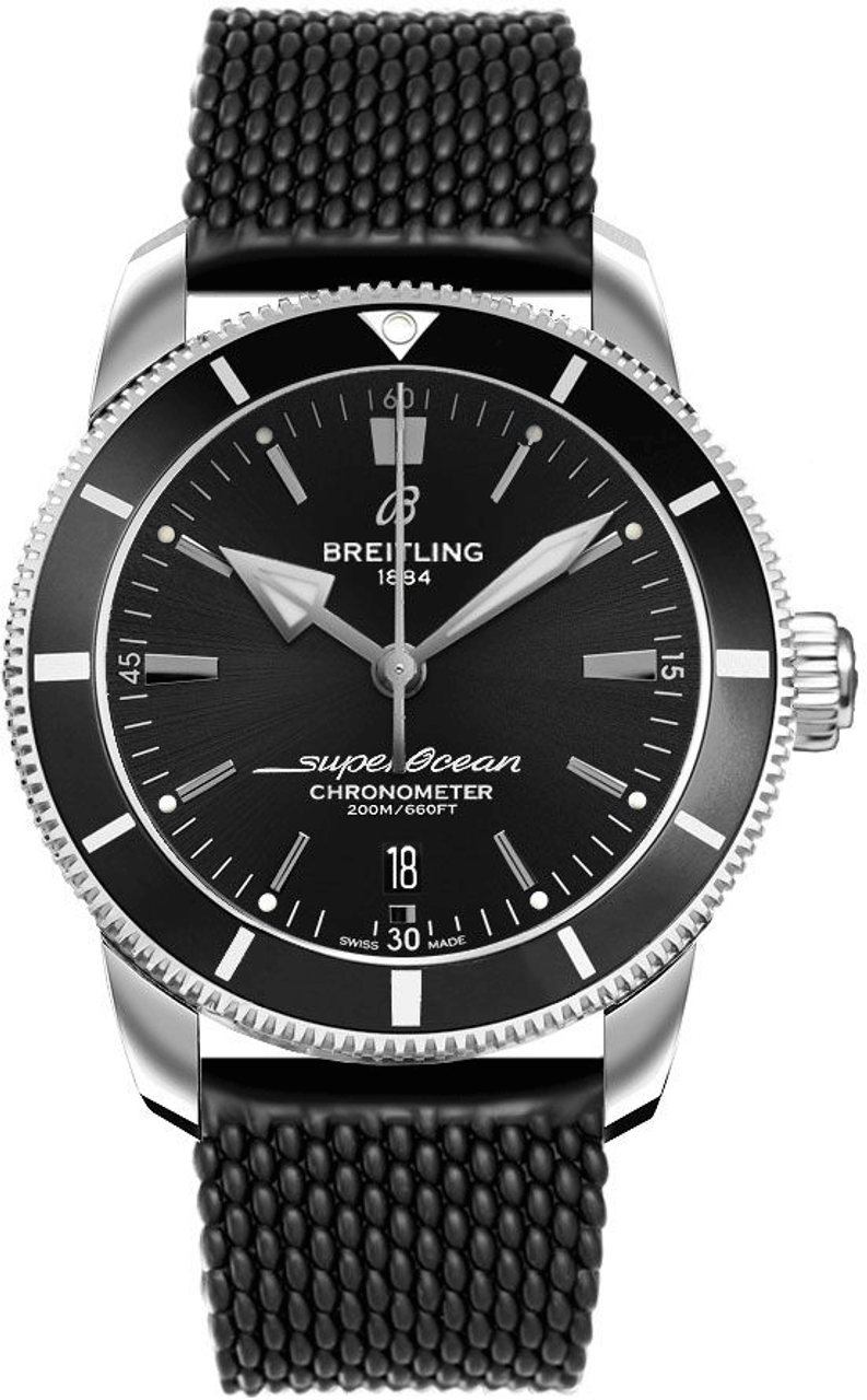  Shop Authentic Breitling Superocean Heritage B20 Automatic 44 Black Dial Black Mesh Bracelet Watch for Men - AB2030121B1S1 - Luxxuri