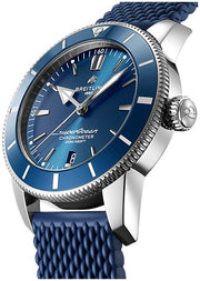  Shop Authentic Breitling Superocean Heritage II B20 44mm Blue Dial Blue Rubber Strap Mens Watch - AB2030161C1S1 - Luxxuri