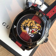  Shop Authentic Gucci Dive Tiger Blue and Red Dial Blue Red Blue Nylon Strap Watch For Men - YA136215 - Luxxuri