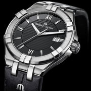  Shop Authentic Maurice Lacroix Aikon Date Automatic Black Dial Black Leather Strap Watch For Men - AI6008-SS001-330-1 - Luxxuri