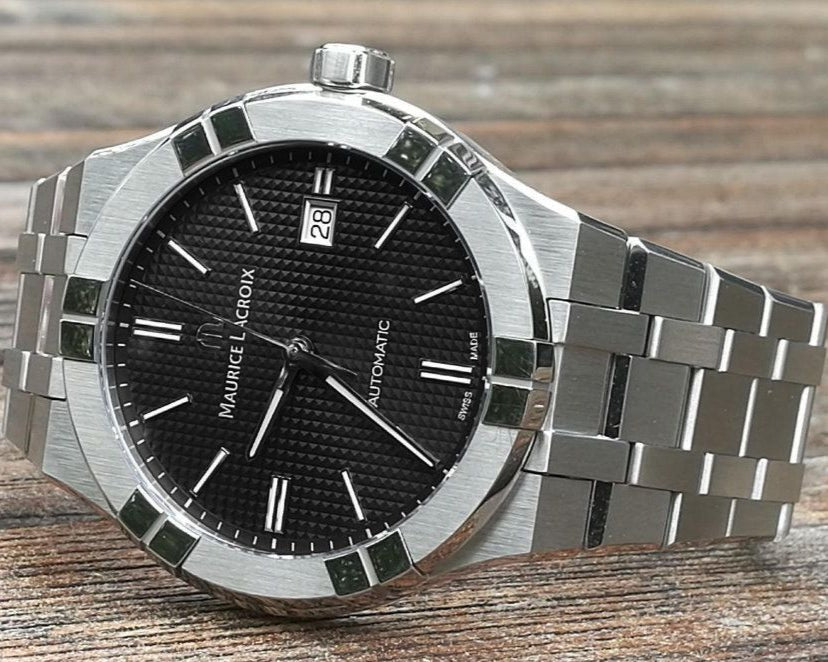  Shop Authentic Maurice Lacroix Aikon Automatic Black Dial Silver Steel Strap Watch For Men - AI6008-SS002-330-1 - Luxxuri