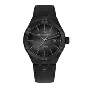  Shop Authentic Maurice Lacroix Automatic Date Black Dial Black Leather Strap Watch For Men - AI6008-PVB01-330-1 - Luxxuri