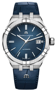  Shop Authentic Maurice Lacroix Aikon Automatic Blue Dial Blue Leather Strap Watch For Men - AI6008-ss001-430-1 - Luxxuri