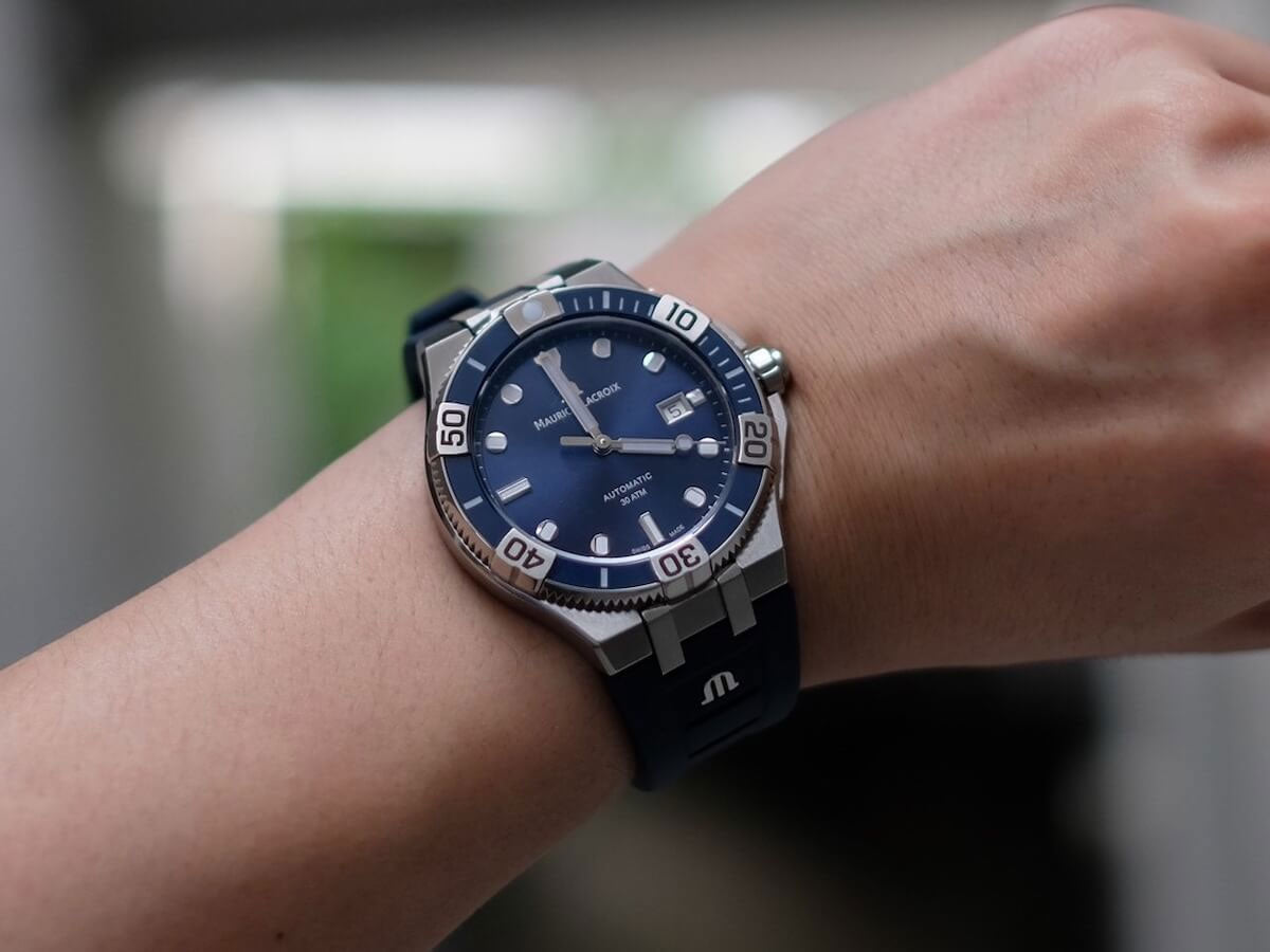 Shop Authentic Maurice Lacroix Aikon Venturer Blue Dial Blue Rubber Strap Watch for Men - AI6058-SS001-430-1 - Luxxuri