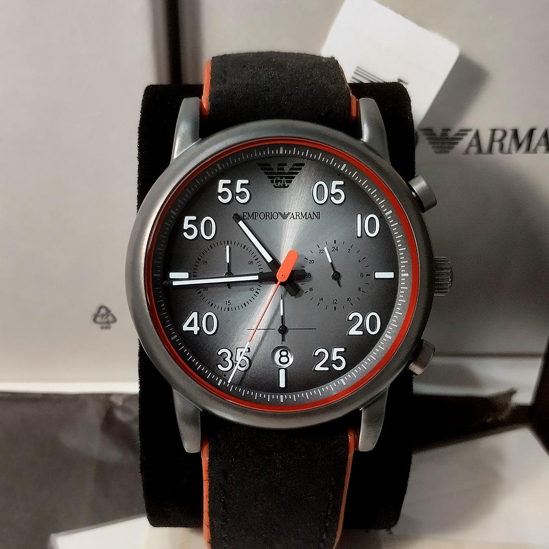  Shop Authentic Emporio Armani Chronograph Quartz Grey Dial Black Leather Strap Watch For Men - AR11174 - Luxxuri