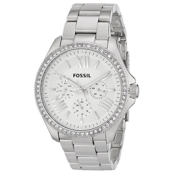  Shop Authentic Fossil Cecile Chronograph Silver Dial Silver Steel Strap Watch for Women - AM4481 - Luxxuri