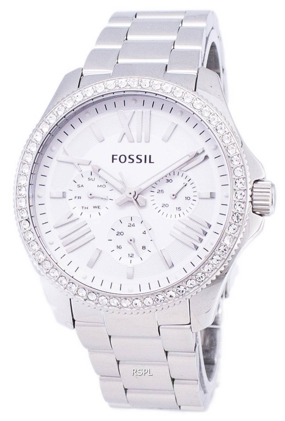  Shop Authentic Fossil Cecile Chronograph Silver Dial Silver Steel Strap Watch for Women - AM4481 - Luxxuri