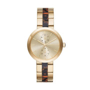  Shop Authentic Michael Kors Garner Multifunction Gold Dial Two Tone Steel Strap Watch For Women - MK6471 - Luxxuri
