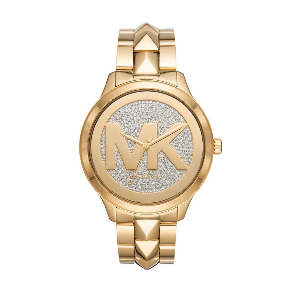  Shop Authentic Michael Kors Runway Mercer Crystals Gold Dial Gold Steel Strap Watch For Women - MK6714 - Luxxuri