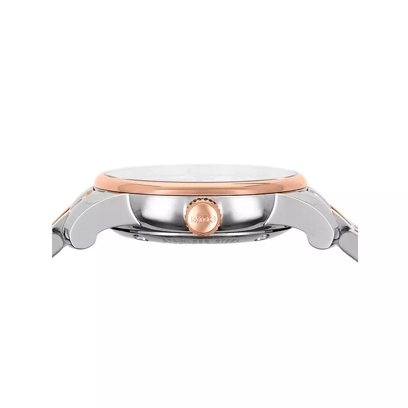  Shop Authentic Mido Baroncelli III Automatic Mother of Pearl White Dial Two Tone Steel Strap Watch For Women - M7600.9.69.1 - Luxxuri