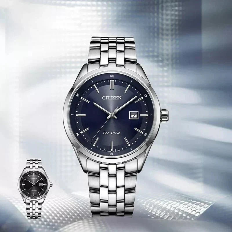  Shop Authentic Citizen Eco Drive Blue Dial Silver Steel Strap Watch For Men - BM7250-56L - Luxxuri