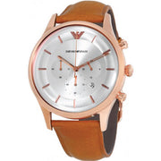  Shop Authentic Emporio Armani Quartz Silver Dial Brown Leather Strap Watch For Men - AR11043 - Luxxuri