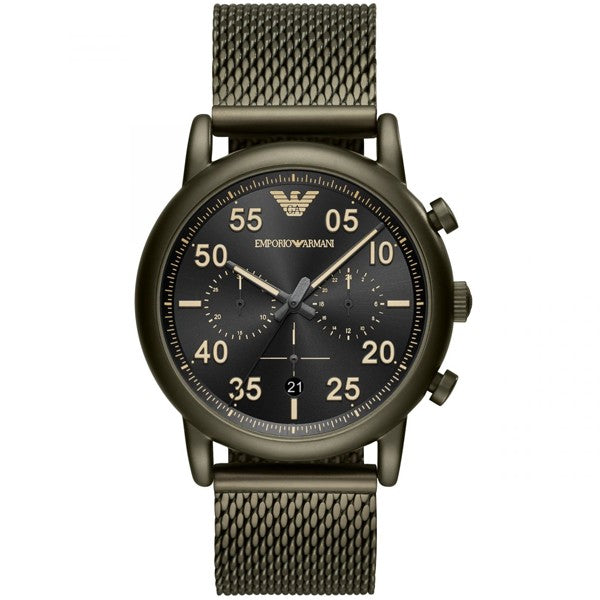  Shop Authentic Emporio Armani Luigi Quartz Chronograph Black Dial Green Mesh Bracelet Watch For Men - AR11115 - Luxxuri