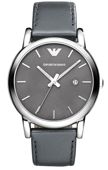  Shop Authentic Emporio Armani Classic Quartz Grey Dial Grey Leather Strap Watch For Men - AR1730 - Luxxuri