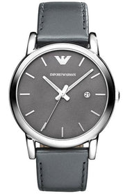  Shop Authentic Emporio Armani Classic Quartz Grey Dial Grey Leather Strap Watch For Men - AR1730 - Luxxuri