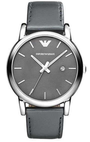  Shop Authentic Emporio Armani Classic Quartz Grey Dial Grey Leather Strap Watch For Men - AR1730 - Luxxuri